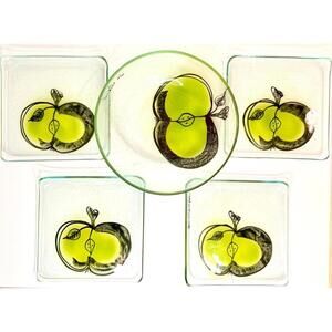Diane Ferland Limited Edition Fused Glass Plates & Bowl Handmade in Quebec
